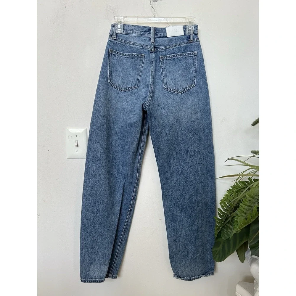 Pistola Wes High Rise Barrel Tapered Jeans Size 25 Light Wash Style P00016820RL - Picture 4 of 7